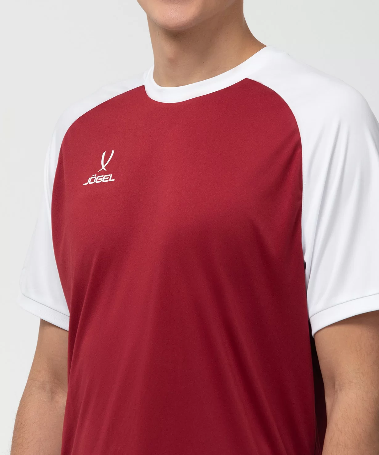  Футболка игровая JOGEL CAMP Reglan Jersey, гранатовый/белый по низким ценам в Томске и Северске