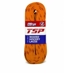 Шнурки хоккейные 305см с пропиткой TSP Hockey Laces Waxed orange