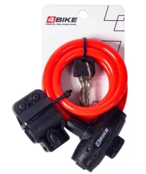Замок 4Bike 506 трос 10x1000 мм с ключом красный