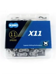 Цепь KMC X11 1/2" x 11/128", 114 звеньев, черно/серебряная