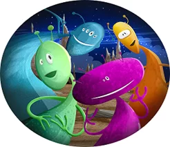  Санки-ледянки плюшка Combosport Инопланетяне - 2 тентовая ткань d-45см по низким ценам в Томске и Северске