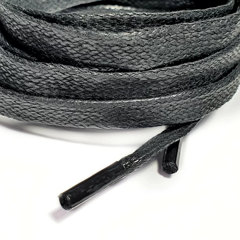  Шнурки воск коса плоский ширина 7мм 120см черный по низким ценам в Томске и Северске