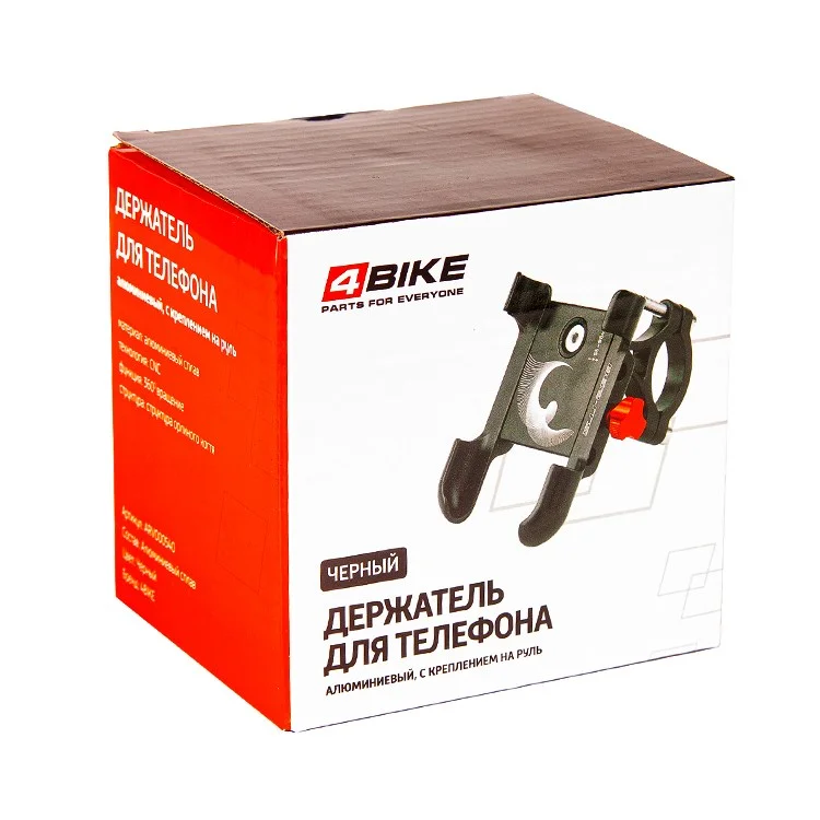  Держатель телефона на руль 4Bike 298BLK алюминиевый черный по низким ценам в Томске и Северске