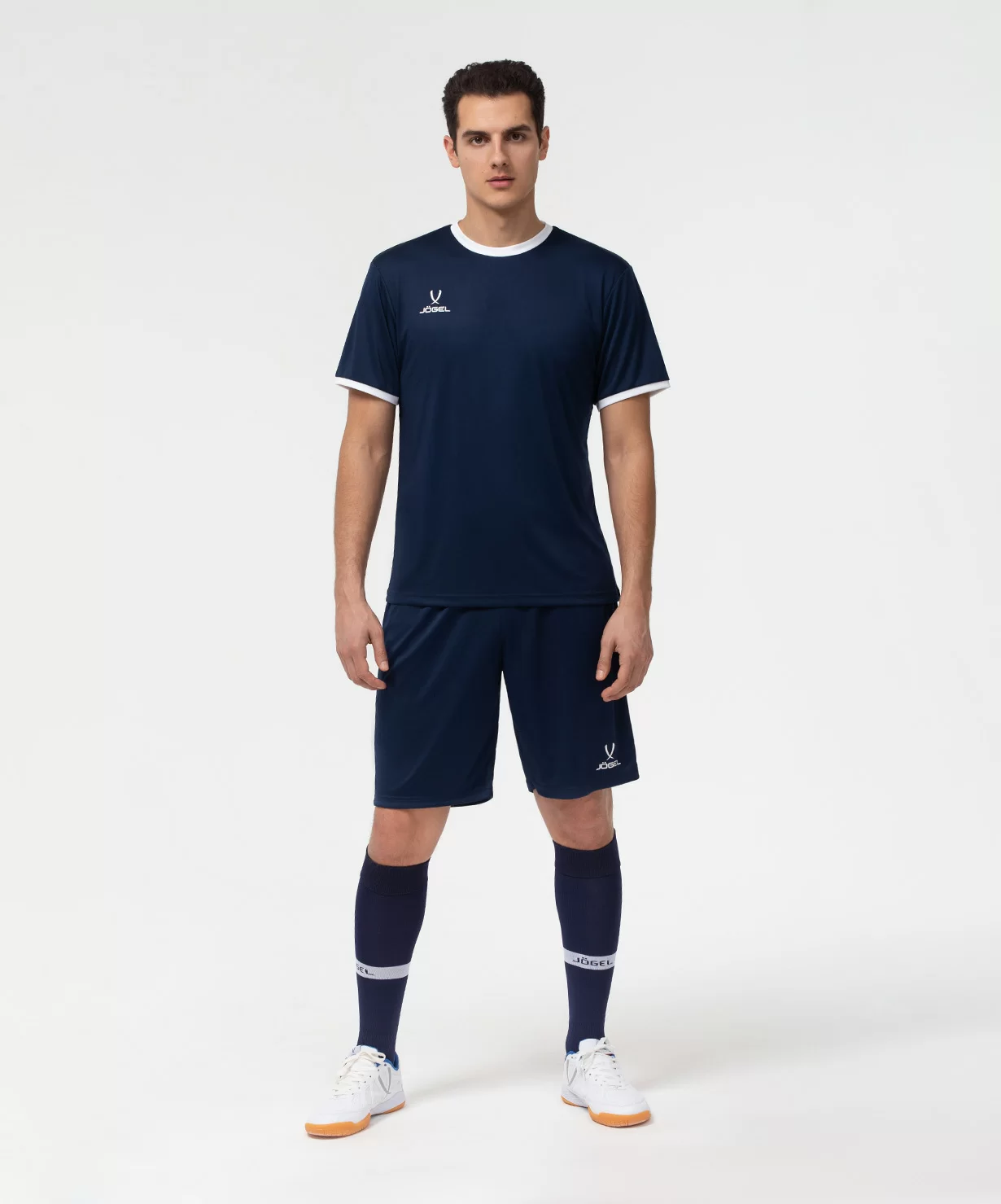  Футболка футбольная JOGEL CAMP Origin, темно-синий/белый по низким ценам в Томске и Северске