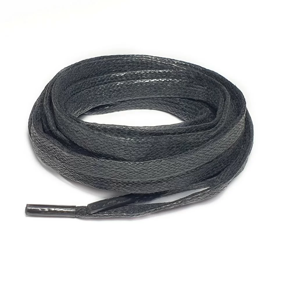  Шнурки воск коса плоский ширина 7мм 120см черный по низким ценам в Томске и Северске