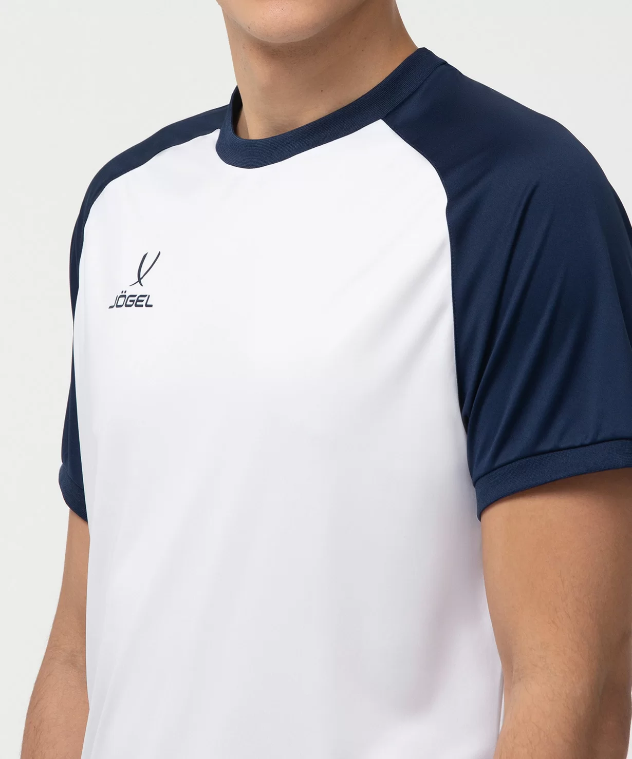  Футболка игровая JOGEL CAMP Reglan Jersey, белый/темно-синий по низким ценам в Томске и Северске