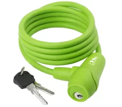 Замок M-Wave 8х1500 мм  автом.силиконовый зеленый