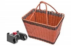 Велокорзина JL-106 передняя универсал. сталь/пластик коричн.