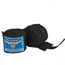 Бинт боксерский 3,5 м Roomaif х/б черный