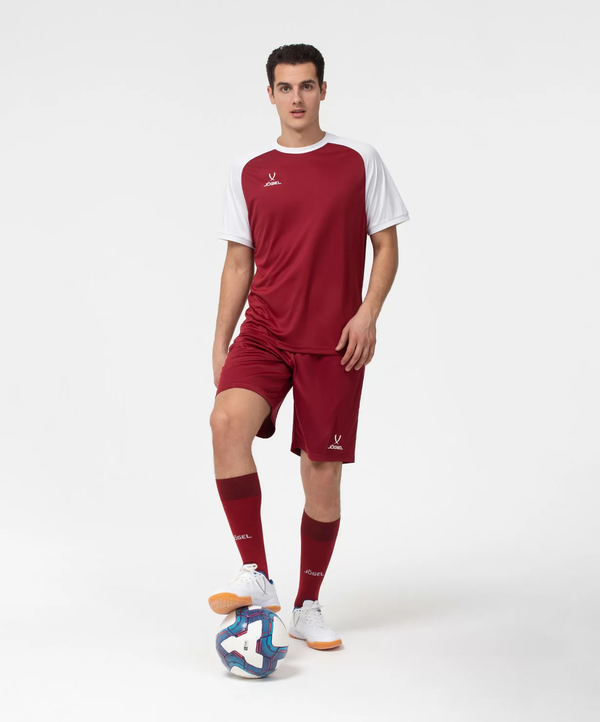  Футболка игровая JOGEL CAMP Reglan Jersey, гранатовый/белый по низким ценам в Томске и Северске