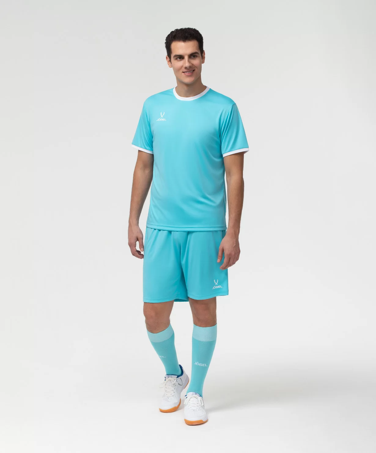  Футболка футбольная JOGEL CAMP Origin, бирюзовый/белый по низким ценам в Томске и Северске
