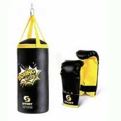 Набор боксерский (мешок 1,5 кг. 35 см, d 15 см, перчатки) EFFORT, (винилискожа), сетка
