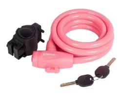 Замок 4Bike 588 12x1800 мм с ключом розовый