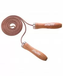 Скакалка 3 м StarFit RP-201 кожаная с деревянной ручкой