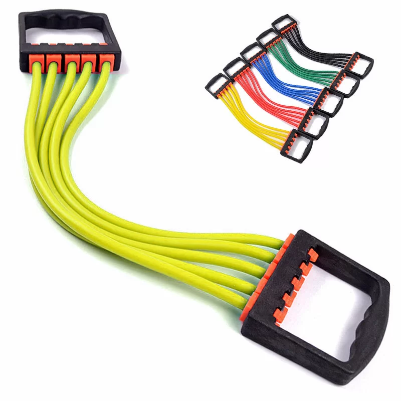  Эспандер плечевой 5 латексных жгутов B32171 желтый по низким ценам в Томске и Северске