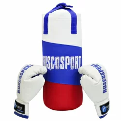 Набор боксерский для начинающих RuscoSport Триколор (перчатки бокс. 4 oz) синий