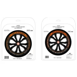 Набор 2 колеса (230 мм +200 мм) и 4 подшипника ABEC 7 для самоката Tracker 230 мм