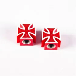 Колпачок на ниппель 4Bike V23 "Крест" AV пластик красный 2шт