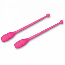 Булавы для гимнастики 41 см Indigo вставляющиеся (пластик, каучук) розовые