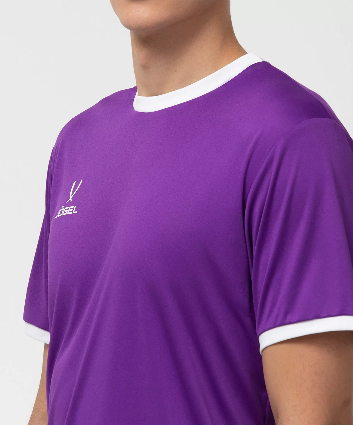  Футболка футбольная JOGEL CAMP Origin, фиолетовый/белый по низким ценам в Томске и Северске
