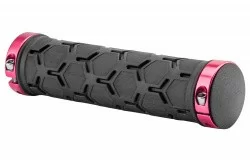 Грипсы XH-G181BL 130 мм чёрные, красные кольца