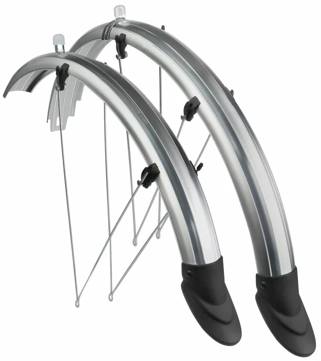  Крылья 26" SP56A 7A полноразмерные пластиковые с брызговиками серебр. по низким ценам в Томске и Северске