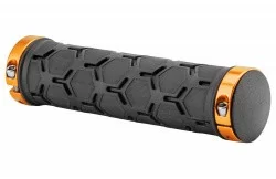 Грипсы XH-G181BL 130 мм чёрные, золотистые кольца