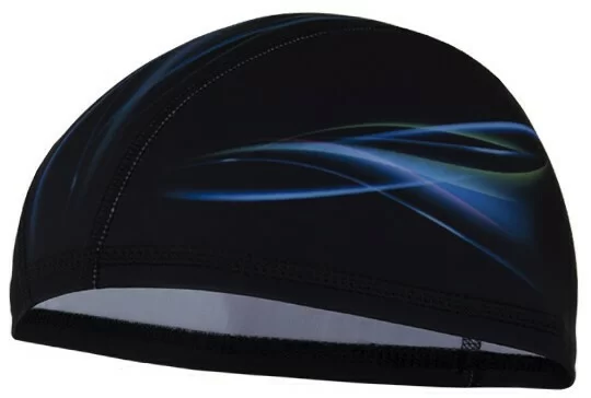  Шапочка для плавания 0226 (1) с принтом черная по низким ценам в Томске и Северске