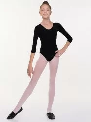 Купальник гимнастический х/б 3/4 рукав 26-32 черный