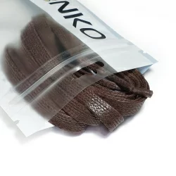Шнурки воск коса плоский ширина 7мм 120см коричневый