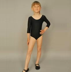 Купальник гимнастический лайкра 3/4 рукав 40-42 черный