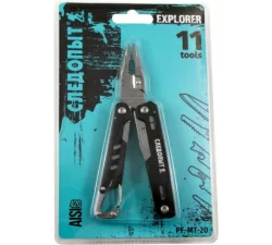 Мультитул (плоскогубцы) Следопыт-Explorer 105х42х18мм 11 предметов в чехле