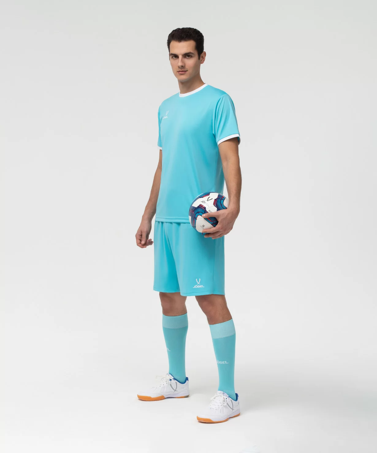  Футболка футбольная JOGEL CAMP Origin, бирюзовый/белый по низким ценам в Томске и Северске