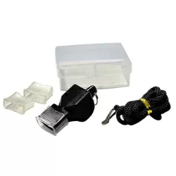 Свисток пластик E39267-5 Classic в боксе, без шарика, на шнурке черный