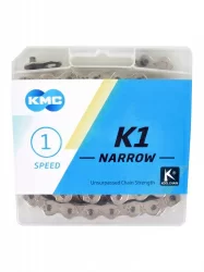 Цепь 1-ск KMC K1 Narrow Silver 100 звеньев 1/2"x3/32