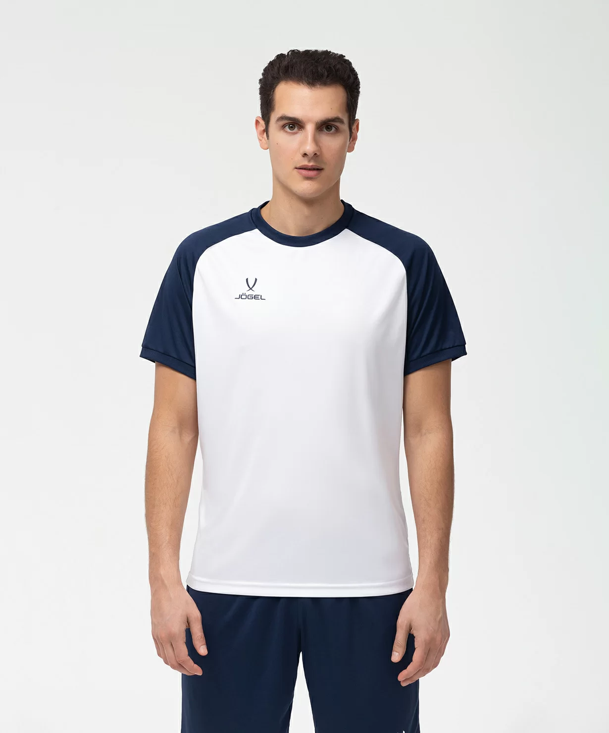  Футболка игровая JOGEL CAMP Reglan Jersey, белый/темно-синий по низким ценам в Томске и Северске
