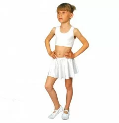 Юбочка для гимнастики на резинке лайкра белая 4231