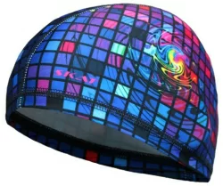 Шапочка для плавания 0249 (1) с принтом синяя