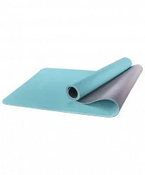 Коврик для йоги StarFit FM-201 TPE 173x61x0,6 см мятный/серый 1/12
