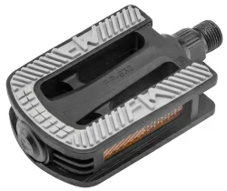 Педали Feimin FP-630 ось 1/2" со светоотражателями, пластиковые чёрно-серый