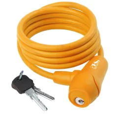 Замок M-Wave 8х1500 мм  автом.силиконовый оранжевый