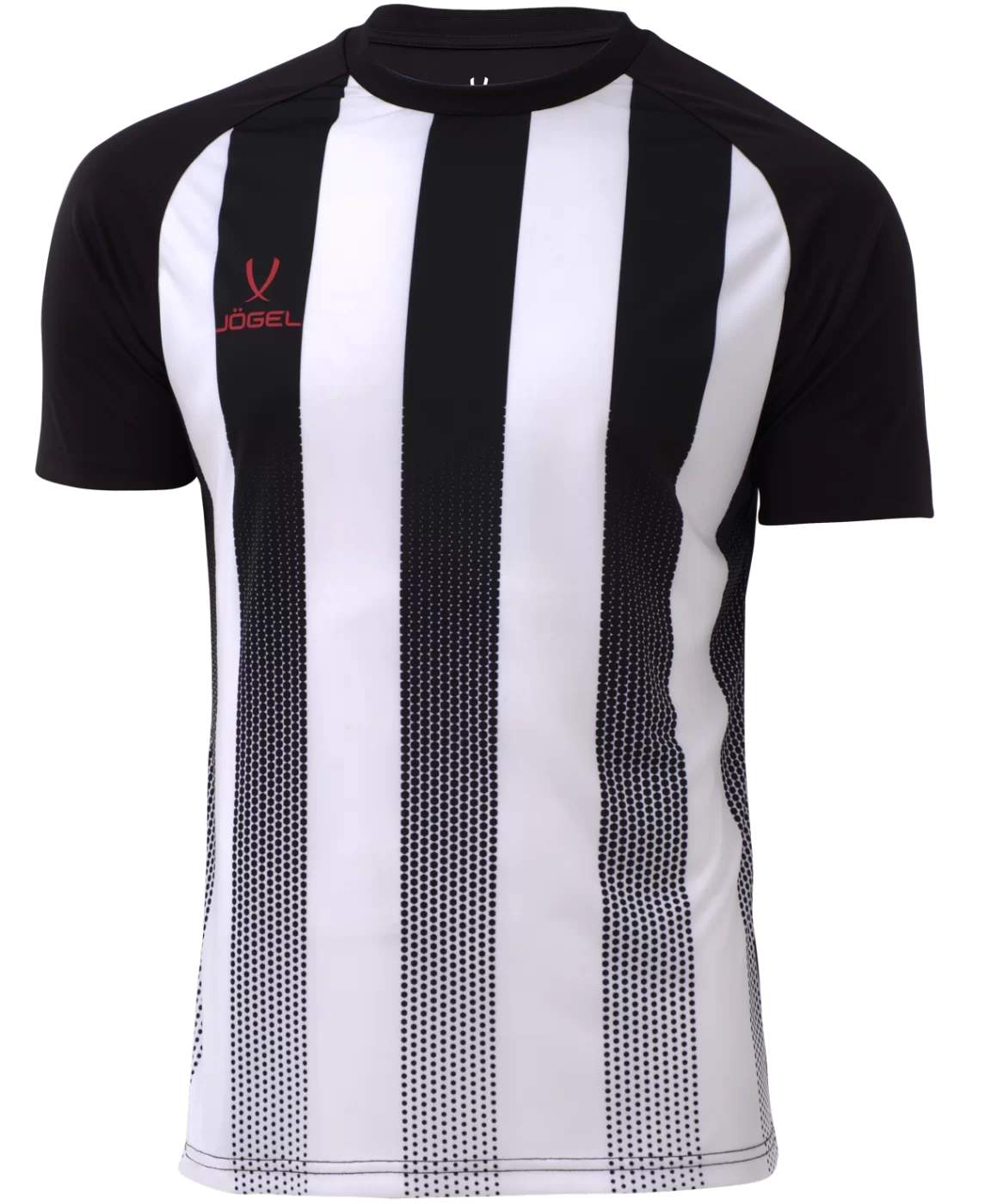  Футболка игровая JOGEL CAMP Striped Jersey, белый/черный, детский по низким ценам в Томске и Северске