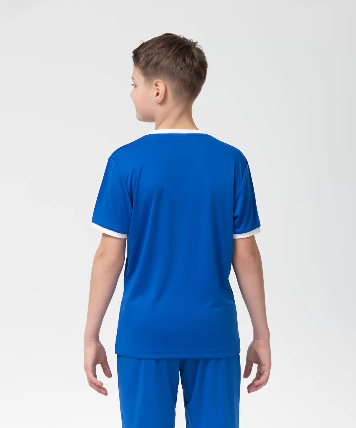  Футболка футбольная JOGEL CAMP Origin, синий/белый, детский по низким ценам в Томске и Северске