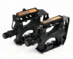 Педали FP-906 пласт. корпус с алюм.рамкой ось 9/16" черные