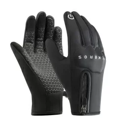 Перчатки Rockbros длинные пальцы, флисовые, черные