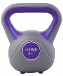 Гиря пластиковая 6 кг BaseFit DB-503 серый/фиолетовый