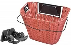 Велокорзина JL-084 передняя с быстросъёмным креплен. плетён. сталь/пласт.