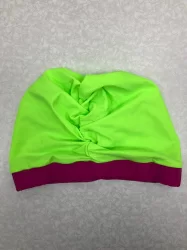 Шапочка для плавания Combosport лайкра объемная двухцветная, зеленый неон/фуксия