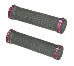 Грипсы XH-G59BL 130 мм чёрные, красные кольца