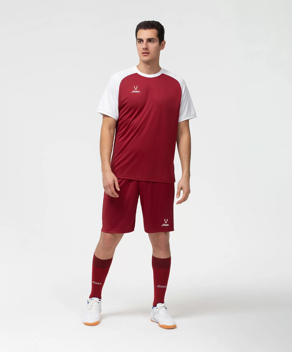  Футболка игровая JOGEL CAMP Reglan Jersey, гранатовый/белый по низким ценам в Томске и Северске